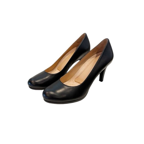 Naturalizer Michelle Black Lea Leather Womens Pumps Shoes High Heels Sz 10M NIB - Picture 1 of 10